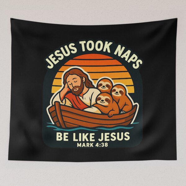 Item preview, Mark 4:39 Jesus Took Naps Be Like Jesus and the Three Sloths designed and sold by plushism.