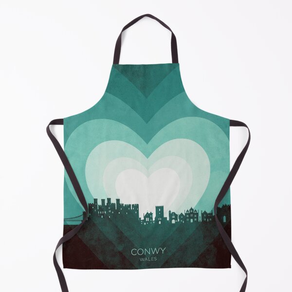 Item preview, Conwy Wales Skyline Hearts Teal designed and sold by ArtPrints.