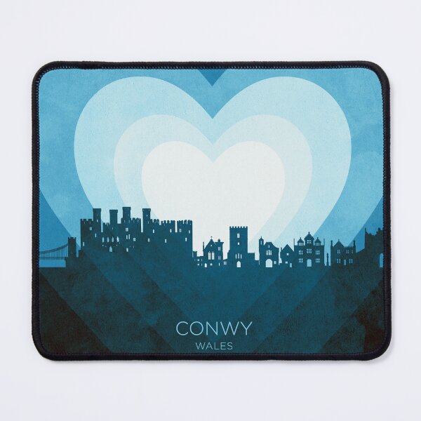 Item preview, Conwy Wales Skyline Hearts Blue designed and sold by ArtPrints.