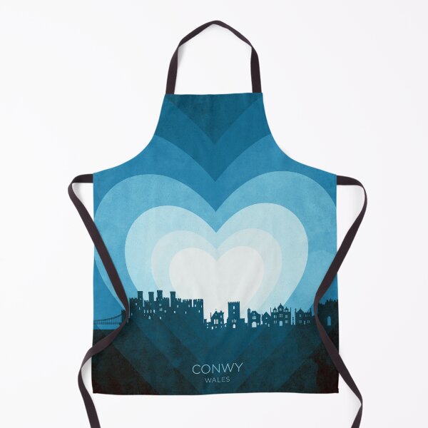 Item preview, Conwy Wales Skyline Hearts Blue designed and sold by ArtPrints.
