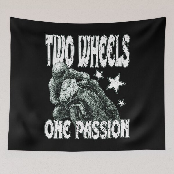 Item preview, TWO WHEELS ONE PASSION motorcycle fanatic motorbike rider road racing motorsport  designed and sold by Jt41.