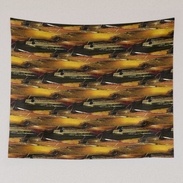 Item preview, Schooling Fish Painterly Rustic Abstract  designed and sold by Artistestella.
