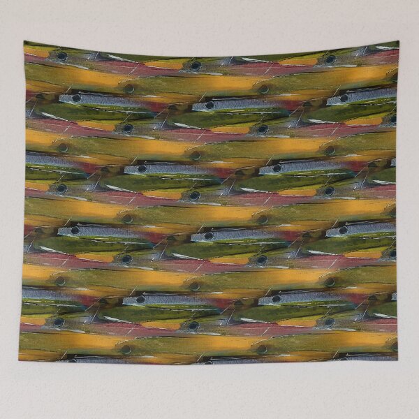 Item preview, Schooling Fish Painterly Rustic Abstract  designed and sold by Artistestella.