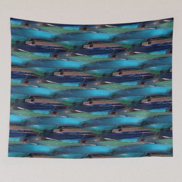 Item preview, Schooling Fish Painterly Rustic Abstract  designed and sold by Artistestella.