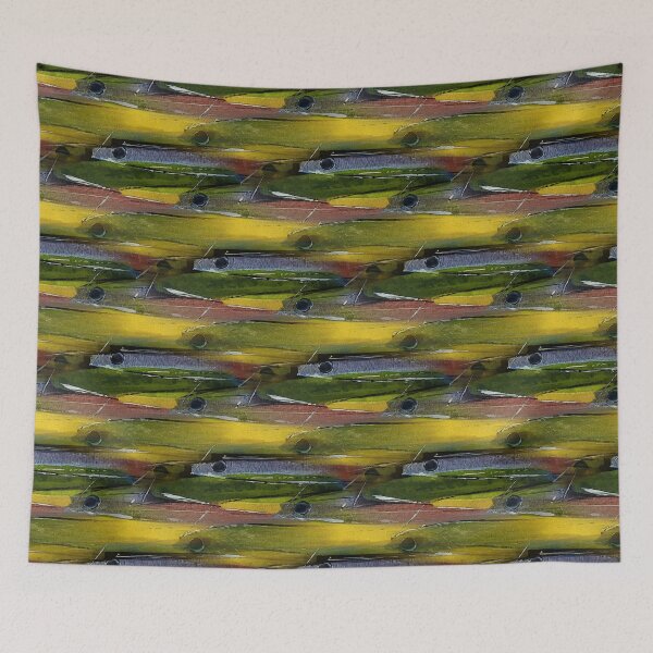 Item preview, Schooling Fish Painterly Rustic Abstract  designed and sold by Artistestella.