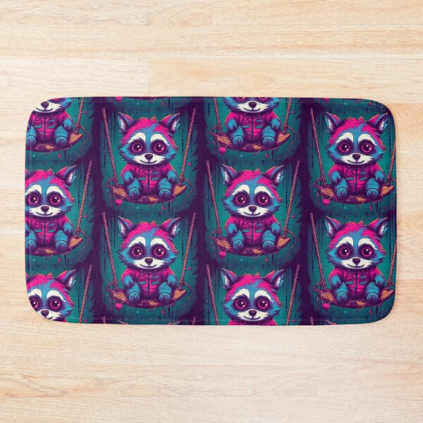 Item preview, Kawaii Neon Raccoon – Cute Pastel Goth Animal Illustration designed and sold by ArtBySylvia.