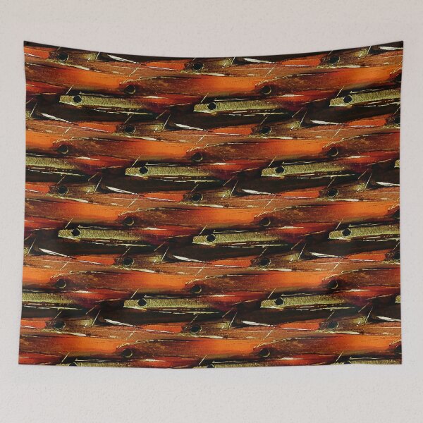 Item preview, Schooling Fish Painterly Rustic Abstract  designed and sold by Artistestella.