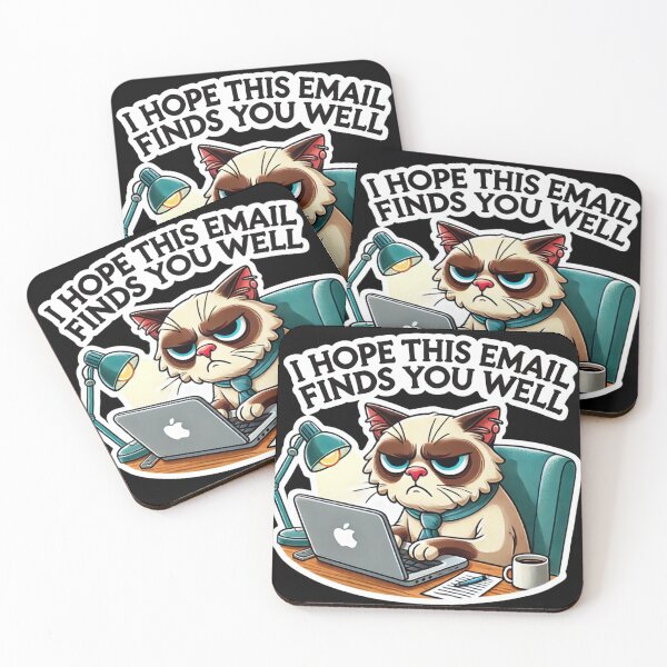 Item preview, Grumpy Cat Sticker - Work From Home Humor designed and sold by the pawsitive society .