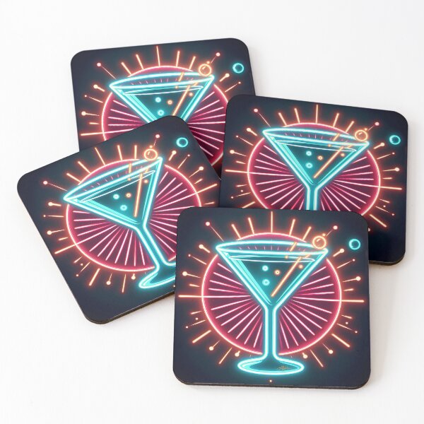 Item preview, Space Age Solar Flare Fireworks Neon Sign Martini designed and sold by Lee Hiller Designs.