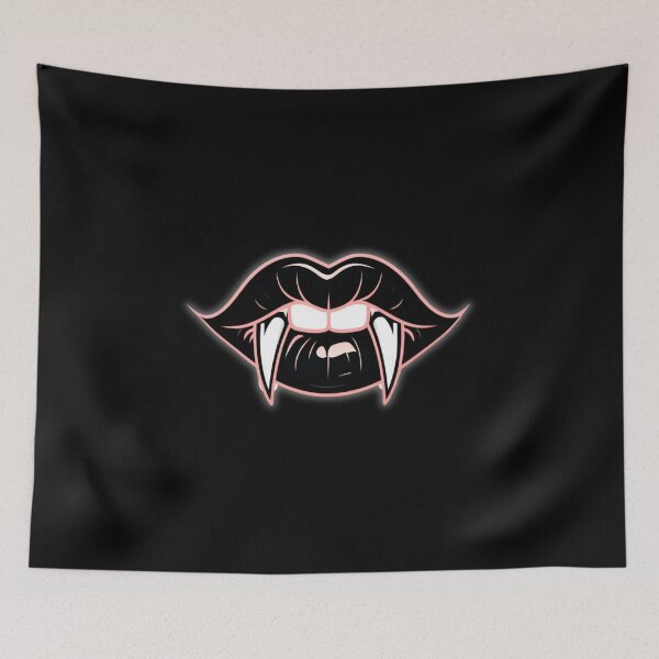 Item preview, Vampire Lips with Fangs – Gothic Halloween Sticker designed and sold by MomentumbyOla.