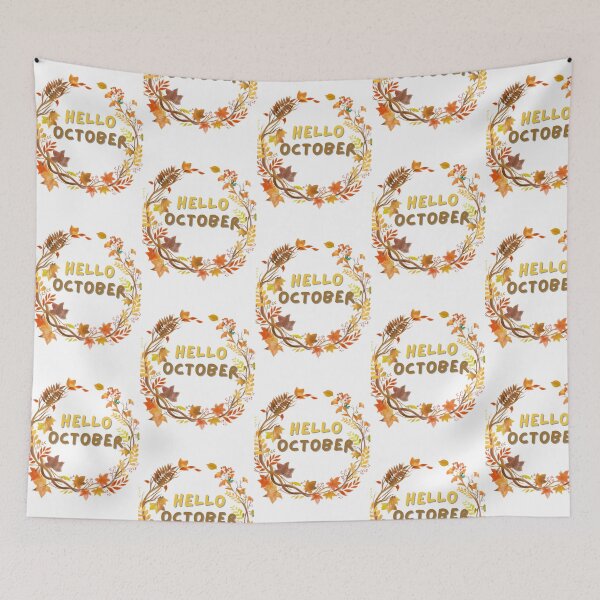 Item preview, Hello October Autumn Leaves Circle designed and sold by designoorkh.