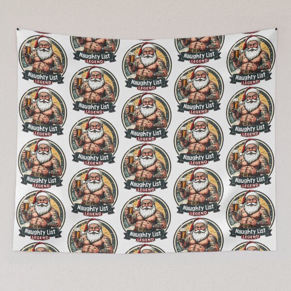 Item preview, Tattooed Santa Naughty List Legend designed and sold by SkullTroops.