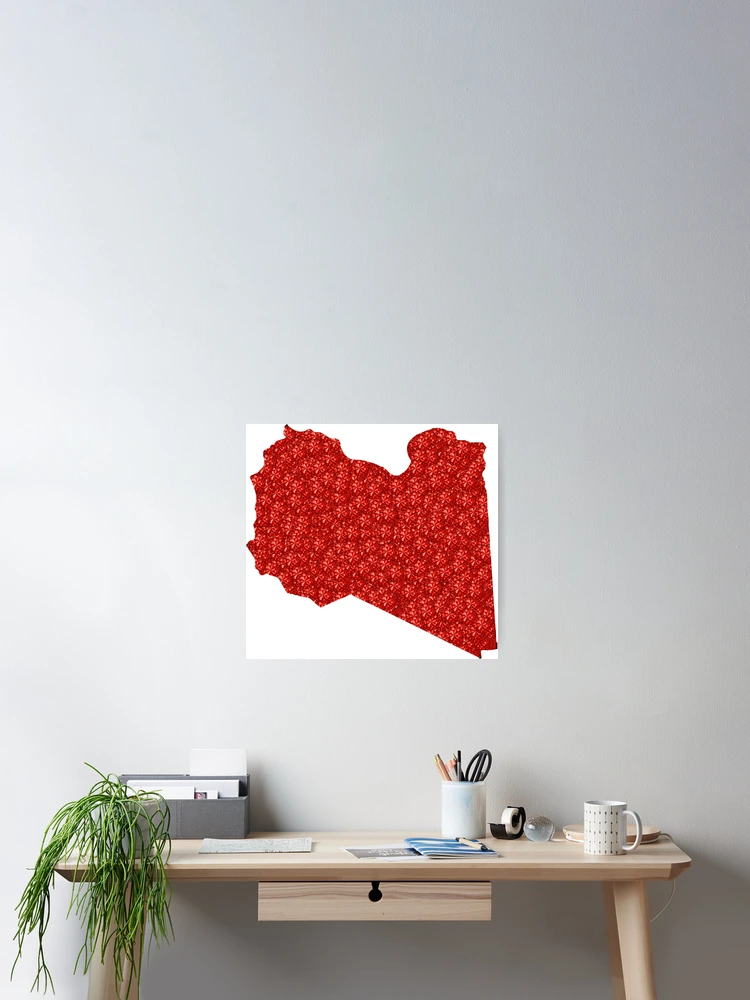 Thumbnail 2 of 3, Poster, Red Rhinestone Libya designed and sold by TheIconSmith.