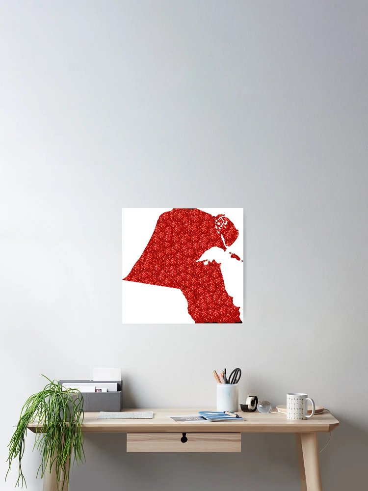 Thumbnail 2 of 3, Poster, Red Rhinestone Kuwait designed and sold by TheIconSmith.