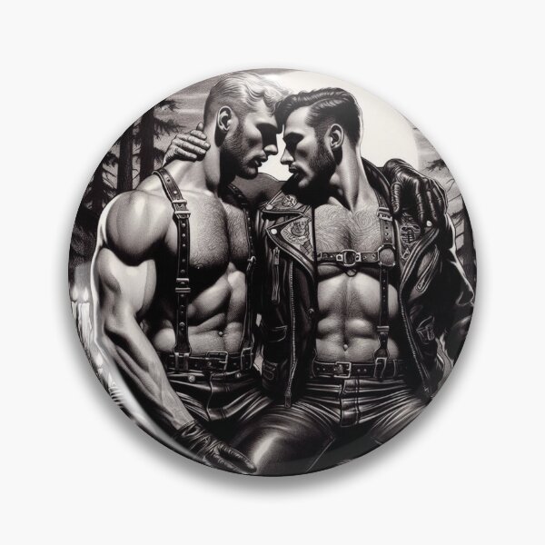 Item preview, Gay Leather Pride "Lovers Moonlight Tryst" Leder Berlin Pride Graphic Design designed and sold by ItsAKinkThing.