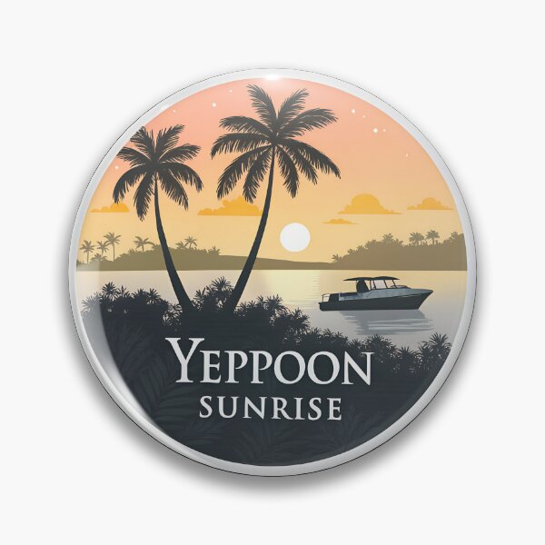 Item preview, Yeppoon Sunrise Silhouette – Palm Trees & Boat Scenic Design designed and sold by VividOrganica.