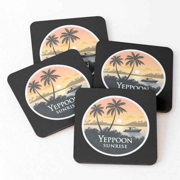 Item preview, Yeppoon Sunrise Silhouette – Palm Trees & Boat Scenic Design designed and sold by VividOrganica.