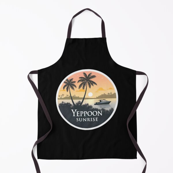 Item preview, Yeppoon Sunrise Silhouette – Palm Trees & Boat Scenic Design designed and sold by VividOrganica.