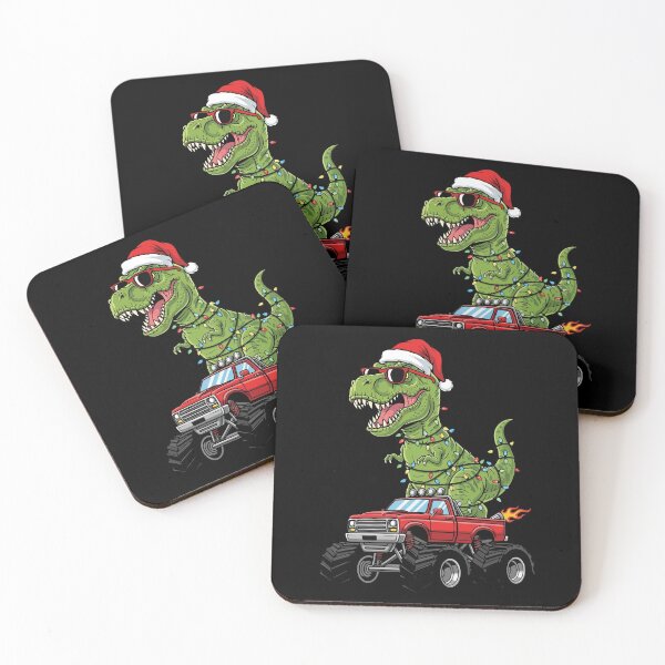 Item preview, Festive T-Rex Riding Monster Truck designed and sold by SaurSurprise.