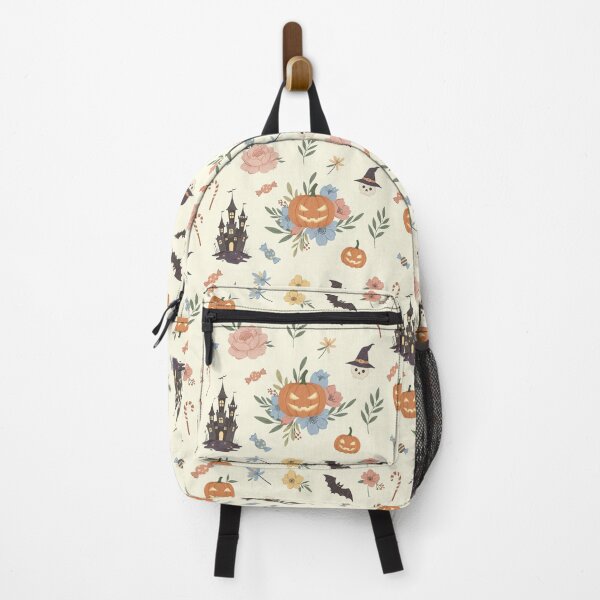 Item preview, Floral Halloween Ghost & Pumpkins – Cute Spooky Pattern 7 designed and sold by Pasteltone.