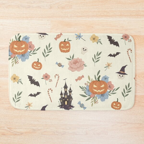 Item preview, Floral Halloween Ghost & Pumpkins – Cute Spooky Pattern 7 designed and sold by Pasteltone.