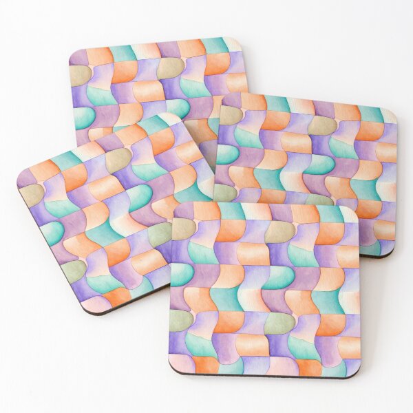 Item preview, Abstract Watercolor Pattern | Geometric Retro Waves designed and sold by Ombrya.