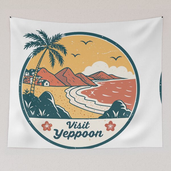 Item preview, Visit Yeppoon Retro Travel Badge – Vintage Coastline Souvenir Design designed and sold by VividOrganica.
