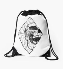 Geometric Skull design Drawstring Bag