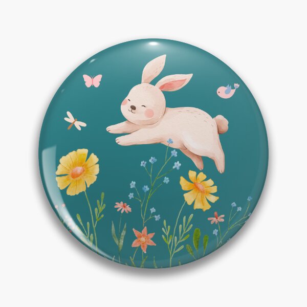 Item preview, Cute Bunny in Wildflowers – Spring Nature Animal Design designed and sold by TheBeeKindSpace.