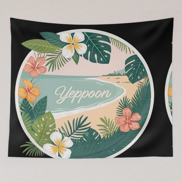 Item preview, Yeppoon Tropics – Tropical Flowers & Palm Beach Design designed and sold by VividOrganica.