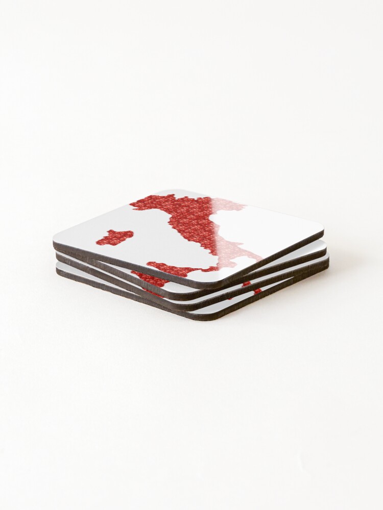 Thumbnail 4 of 5, Coasters (Set of 4), Red Rhinestone Italy designed and sold by TheIconSmith.