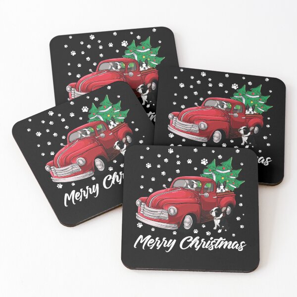Item preview, Red Truck Merry Christmas Tree Boston Terrier Dog Christmas designed and sold by smithrnguurur.