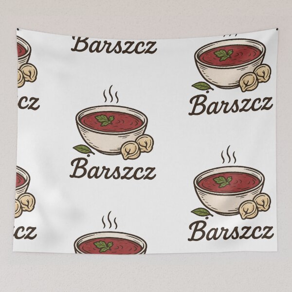 Artikelvorschau, Barszcz – Traditionelle polnische Rote-Bete-Suppe, rustikale Illustration entworfen und verkauft von JOANNASKAH.