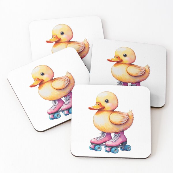 Item preview, Cute Duckling on Roller Skates | Whimsical Animal Art designed and sold by Ombrya.