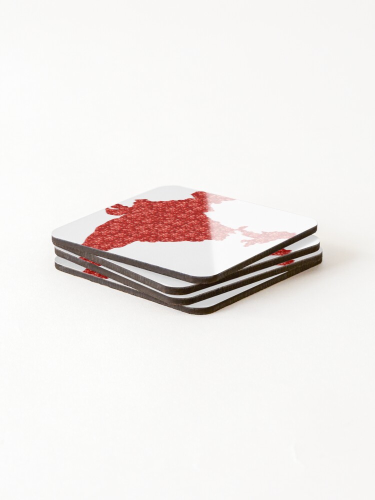Thumbnail 4 of 5, Coasters (Set of 4), Red Rhinestone India designed and sold by TheIconSmith.
