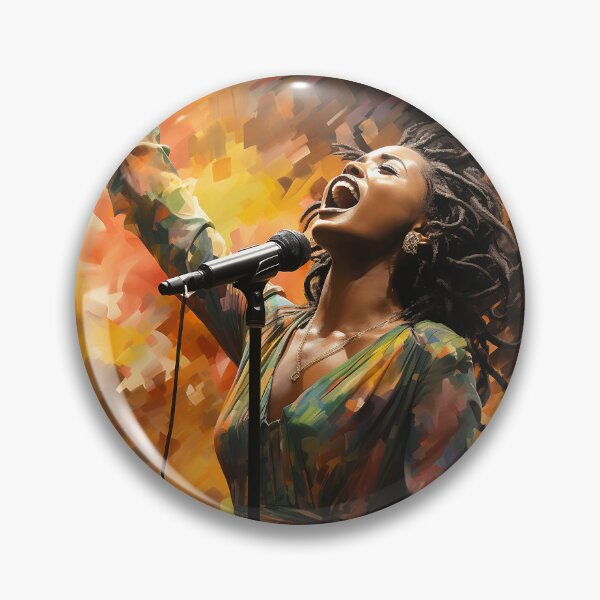 Item preview, Midnight Melody - Black Woman Singing Passionately On Stage - Music Art - Watercolor Art designed and sold by CastleBySea.