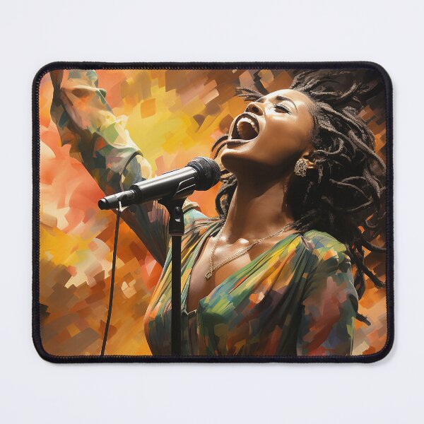 Item preview, Midnight Melody - Black Woman Singing Passionately On Stage - Music Art - Watercolor Art designed and sold by CastleBySea.