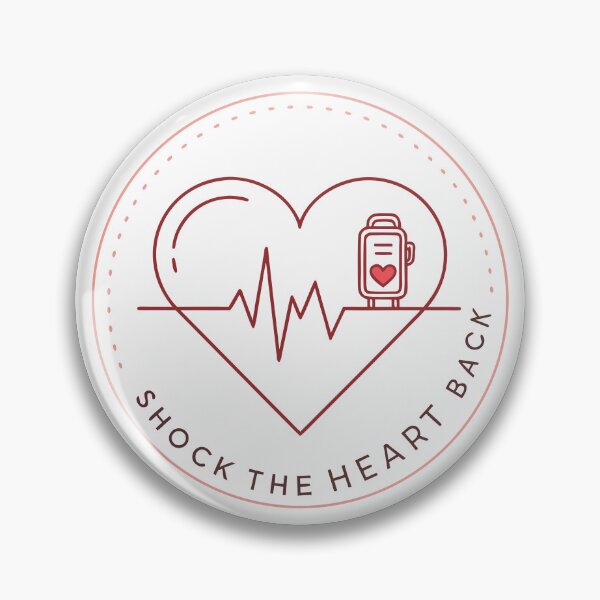 Item preview, Shock the Heart Back – Minimalist ECG Line Art with Defibrillator Icon  designed and sold by VividOrganica.