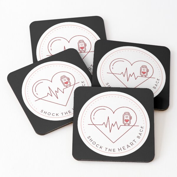 Item preview, Shock the Heart Back – Minimalist ECG Line Art with Defibrillator Icon  designed and sold by VividOrganica.