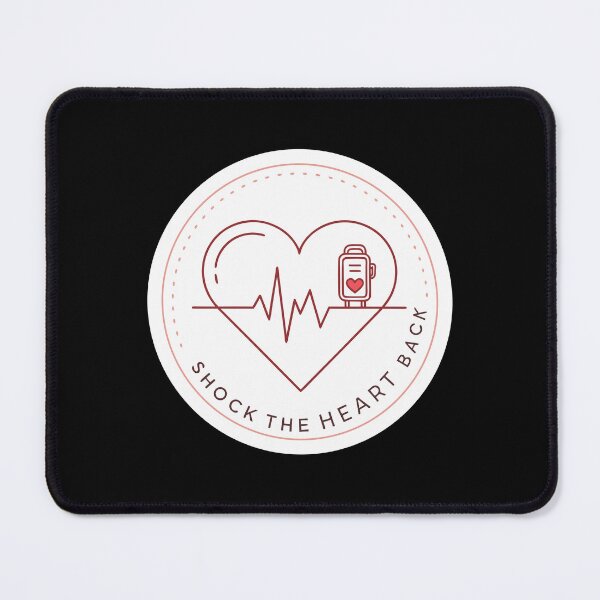 Item preview, Shock the Heart Back – Minimalist ECG Line Art with Defibrillator Icon  designed and sold by VividOrganica.