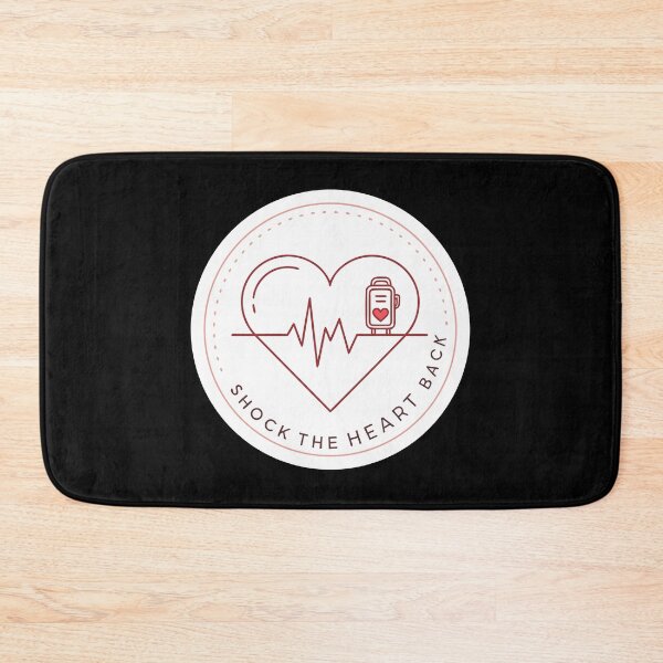 Item preview, Shock the Heart Back – Minimalist ECG Line Art with Defibrillator Icon  designed and sold by VividOrganica.
