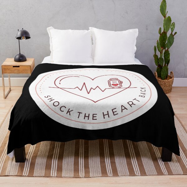 Item preview, Shock the Heart Back – Minimalist ECG Line Art with Defibrillator Icon  designed and sold by VividOrganica.