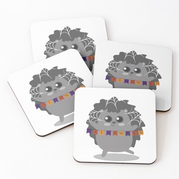 Item preview, Flat Design Halloween Illustration with Hedgehog Wearing Web and Decoration	 designed and sold by AlginaPugachova.