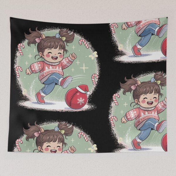 Item preview, Cute Christmas  - Kickball girl designed and sold by DamioPolArt.