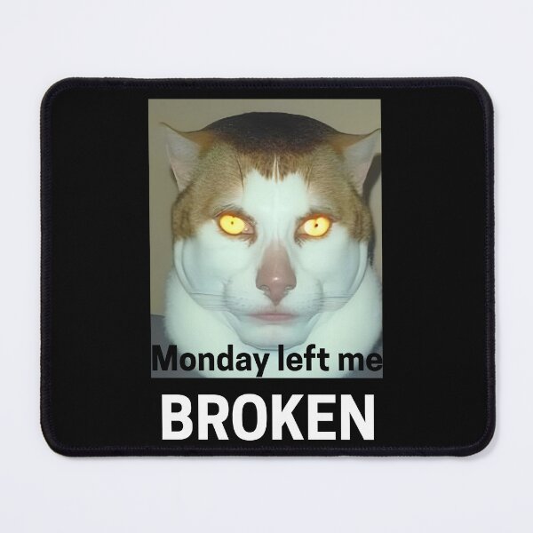 Item preview, monday left me BROKEN Cat designed and sold by coolestessprint.