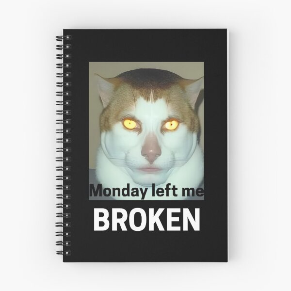 Item preview, monday left me BROKEN Cat designed and sold by coolestessprint.