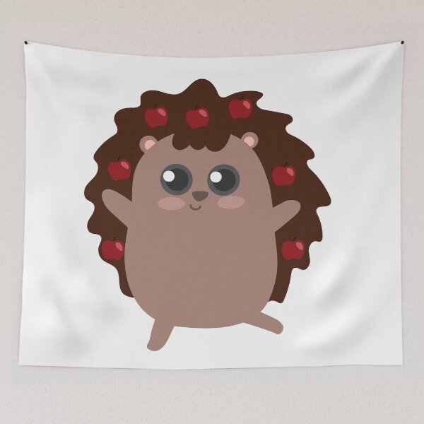 Item preview, Flat Design Love Illustration with Hedgehog Wearing Apple Decoration designed and sold by AlginaPugachova.