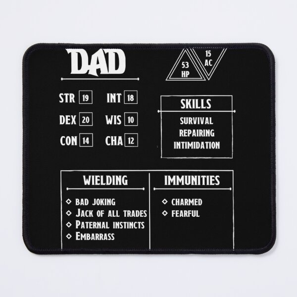 Item preview, Dad Character Sheet  Dungeons And Dragons 	  DND 	  Dungeons And Dragons 	  DND 	  Dungeon Master  Fathers Day 	  	 designed and sold by cltqhyzmlzq44.