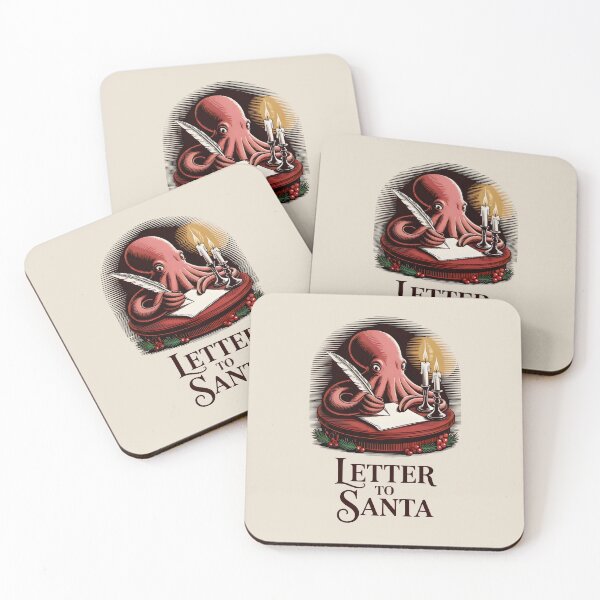Item preview, Octopus Writing Letter to Santa with Holly and Berries designed and sold by SplashTastic.
