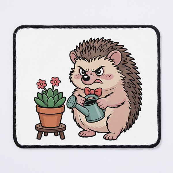Item preview, Grumpy Hedgehog Gardener with Bow Tie designed and sold by Mr-wow.